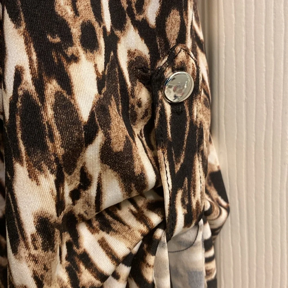 Notations Black and Brown Patterned Women's Top - Picture 3 of 4